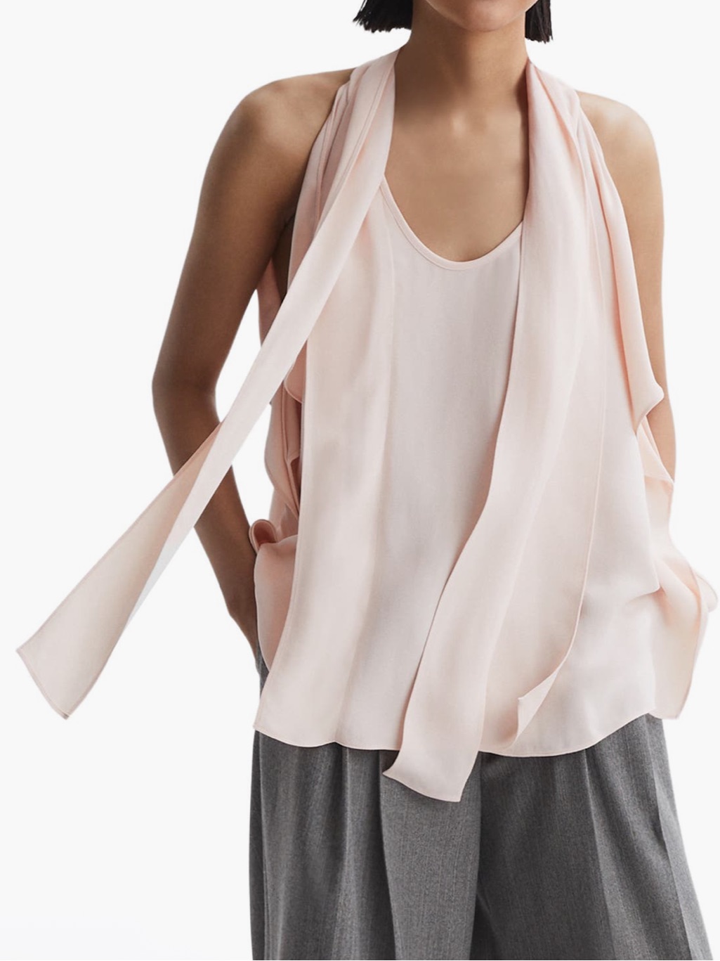 Reiss Calista Tie Neck Top Size 6